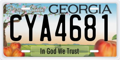 GA license plate CYA4681