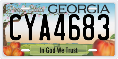 GA license plate CYA4683