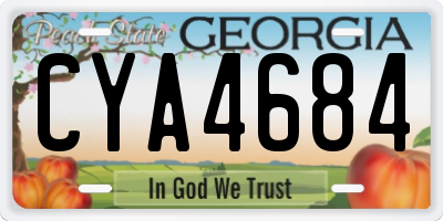 GA license plate CYA4684