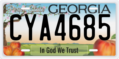 GA license plate CYA4685