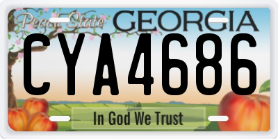 GA license plate CYA4686