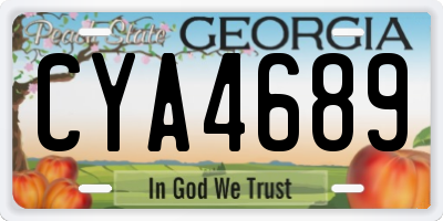 GA license plate CYA4689