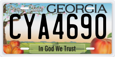 GA license plate CYA4690
