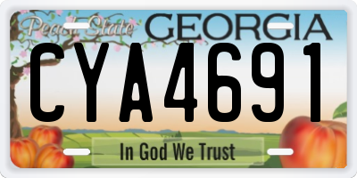 GA license plate CYA4691