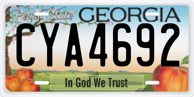 GA license plate CYA4692