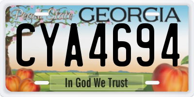 GA license plate CYA4694