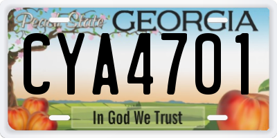 GA license plate CYA4701