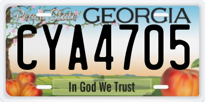 GA license plate CYA4705