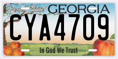 GA license plate CYA4709