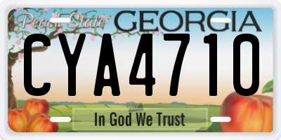 GA license plate CYA4710