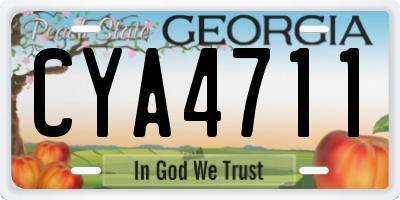 GA license plate CYA4711