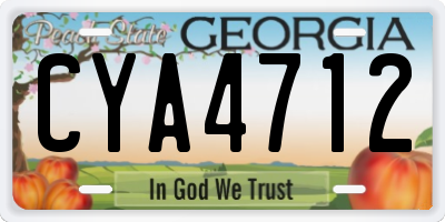 GA license plate CYA4712