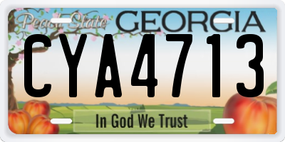 GA license plate CYA4713