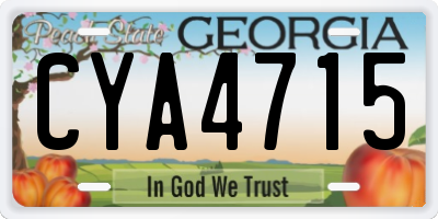 GA license plate CYA4715