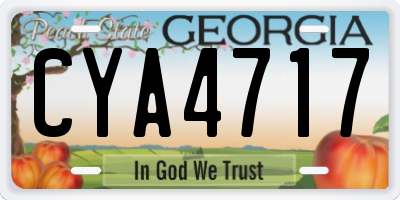 GA license plate CYA4717