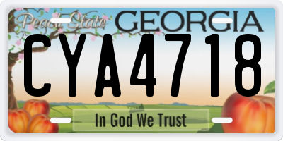 GA license plate CYA4718