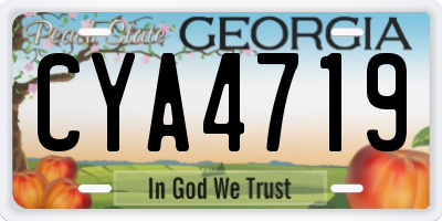 GA license plate CYA4719