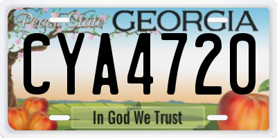 GA license plate CYA4720