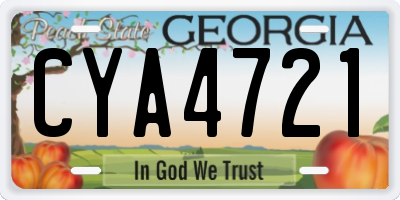 GA license plate CYA4721