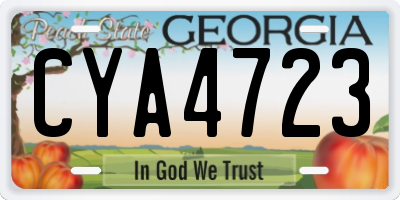 GA license plate CYA4723