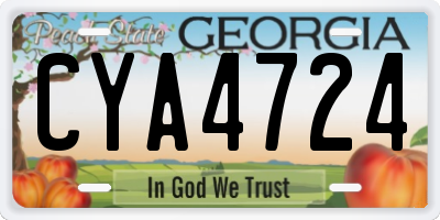GA license plate CYA4724