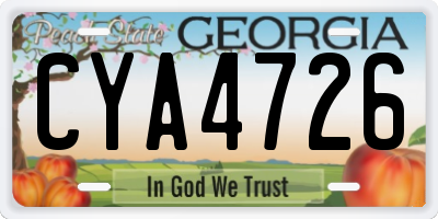 GA license plate CYA4726