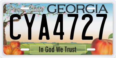 GA license plate CYA4727