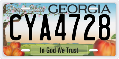 GA license plate CYA4728