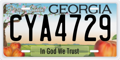 GA license plate CYA4729