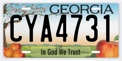 GA license plate CYA4731