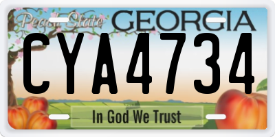 GA license plate CYA4734