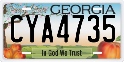 GA license plate CYA4735