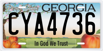 GA license plate CYA4736