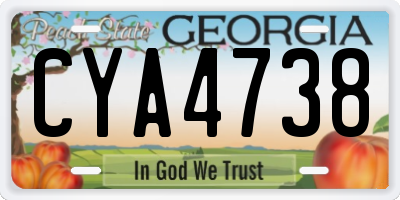 GA license plate CYA4738