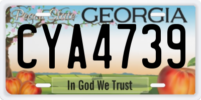GA license plate CYA4739