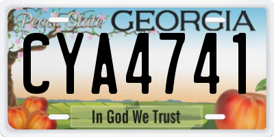 GA license plate CYA4741