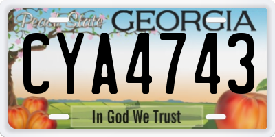 GA license plate CYA4743