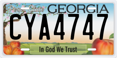 GA license plate CYA4747