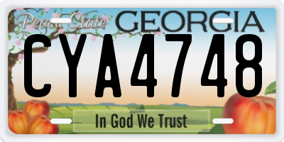 GA license plate CYA4748