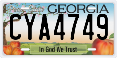 GA license plate CYA4749