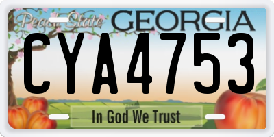 GA license plate CYA4753