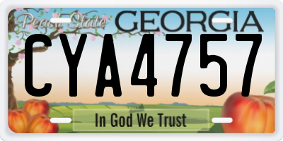 GA license plate CYA4757