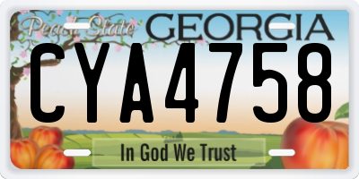 GA license plate CYA4758