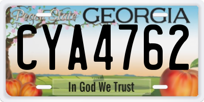 GA license plate CYA4762
