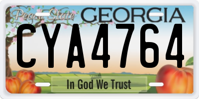 GA license plate CYA4764
