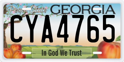 GA license plate CYA4765