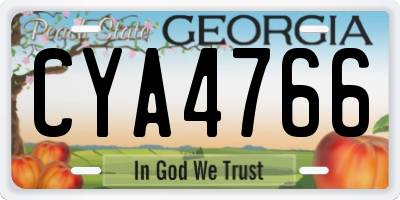 GA license plate CYA4766