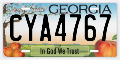 GA license plate CYA4767