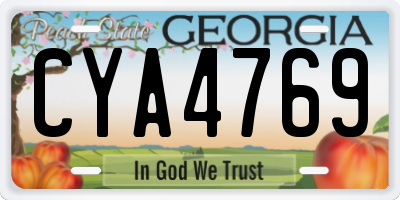 GA license plate CYA4769
