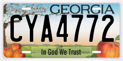 GA license plate CYA4772